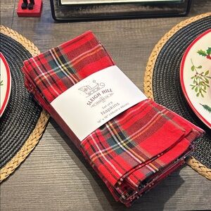Sleigh Hill Red Plaid Napkins
